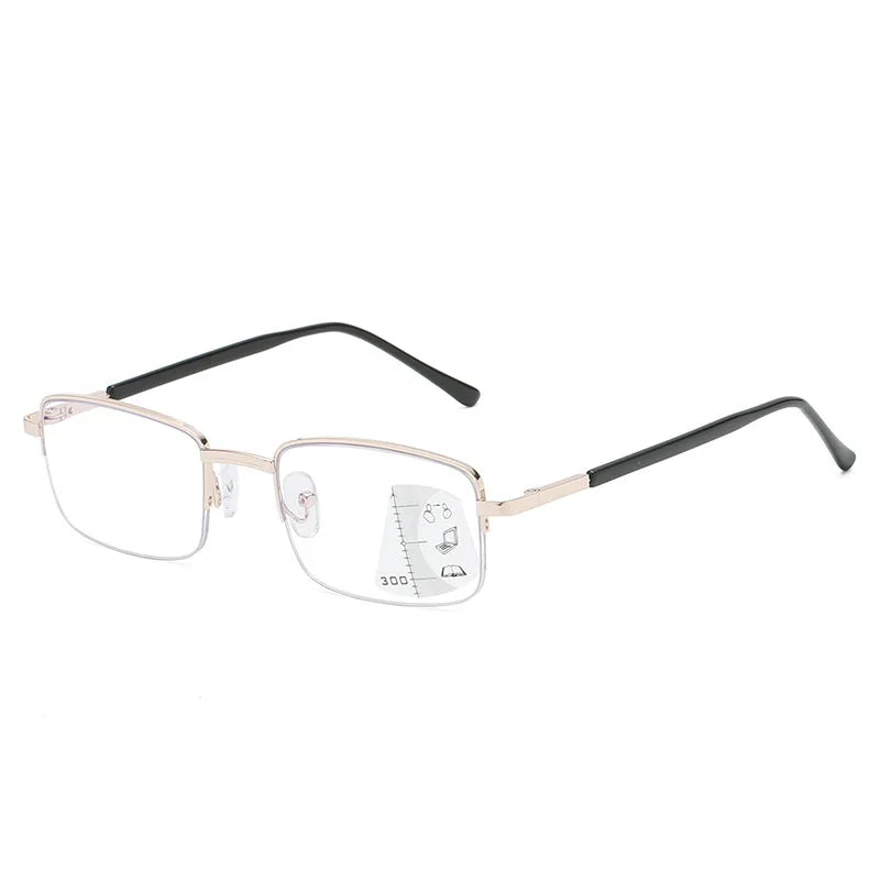 Progressive Multifocal Computer Reading Glasses – Blue Light Blocking Titanium Alloy with Spring Hinge