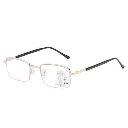 Progressive Multifocal Computer Reading Glasses – Blue Light Blocking Titanium Alloy with Spring Hinge