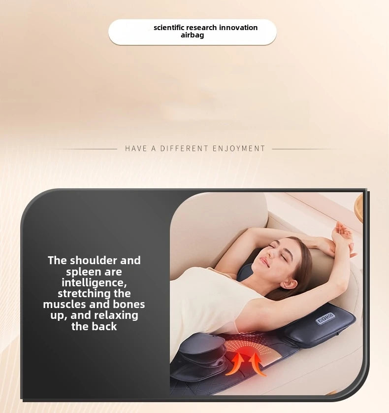 Upgraded Large Area Heated Neck Massager – Vibration Airbag Full Body Massage Mat with Lumbar Traction and Remote Control