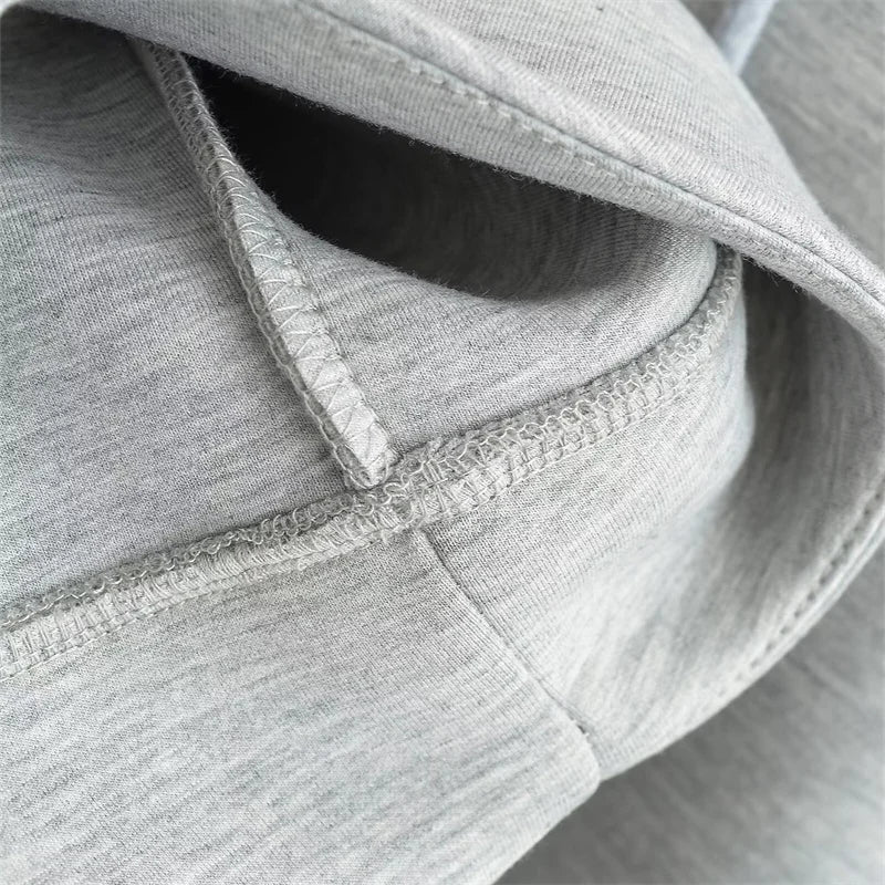 Oversized Unisex Zipper Hoodie - Women's Winter Loose Sweatshirt with Double Pockets