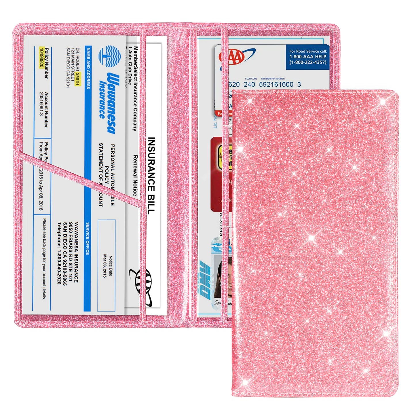 Car Registration & Insurance Card Holder – Vehicle License Document Glove Box Organizer