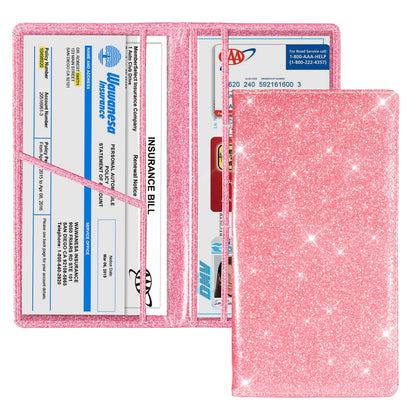 Car Registration & Insurance Card Holder – Vehicle License Document Glove Box Organizer
