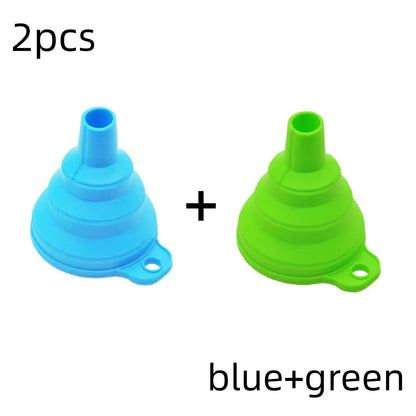 Mini Silicone Foldable Funnel - Collapsible Portable Funnel for Kitchen, Oil, Fuel & More