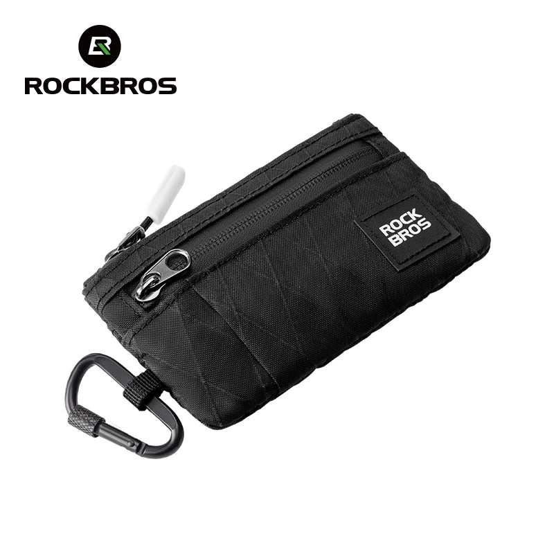 ROCKBROS Portable Wallet Card Bag – Ultra-Light, Stylish Sports Mini Credit Card Holder with Hang Lock, Compact Storage