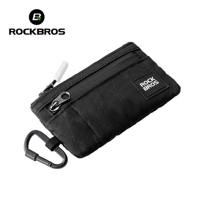 ROCKBROS Portable Wallet Card Bag – Ultra-Light, Stylish Sports Mini Credit Card Holder with Hang Lock, Compact Storage