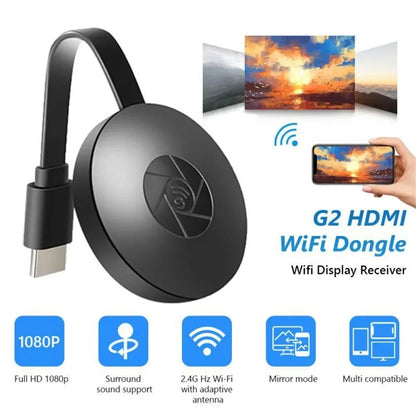 1080P G2 MiraScreen Anycast Dongle - WiFi HDMI Portable Miracast Device for TV, Compatible with Android & iOS Mirror Screen