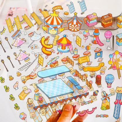 DIY Plus Size 3D Treasure Box World Landscape Stickers - Pocket Cabin Scene | Creative Gift for Kids