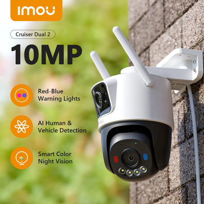 IMOU 11MP Multi-Lens WiFi Security Camera – Outdoor PTZ Surveillance with AI Human/Vehicle Detection & Color Night Vision