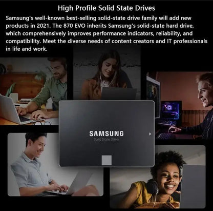 SAMSUNG 870 EVO SSD – Internal Solid State Drive SATA3 2.5" for Laptop & Desktop (1TB, 2TB, 250GB, 500GB, MLC)
