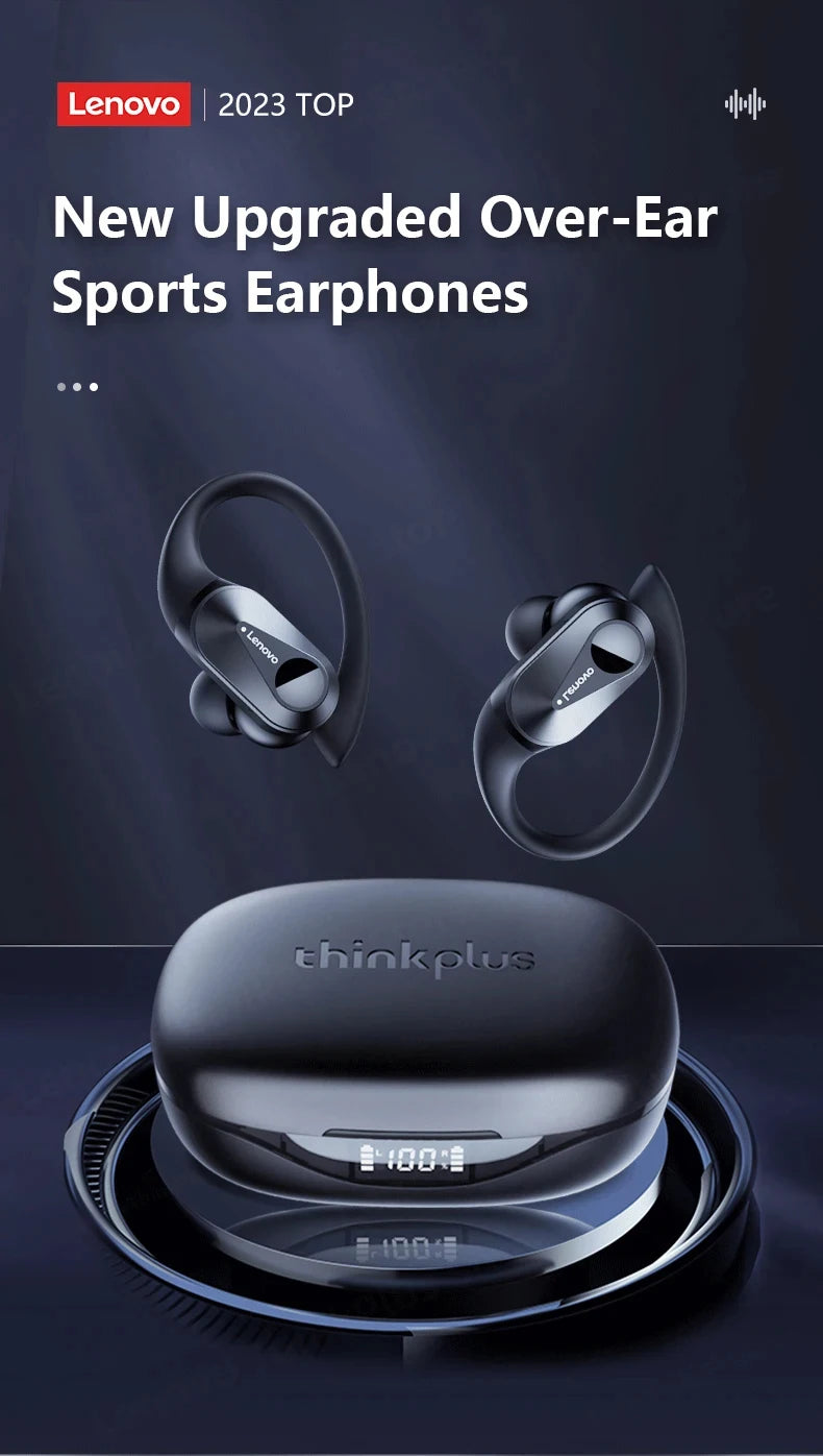 Lenovo LP75 TWS Sports Earphones — Bluetooth 5.3 Wireless, Waterproof HiFi Stereo, Noise-Reducing Earbuds with Mic