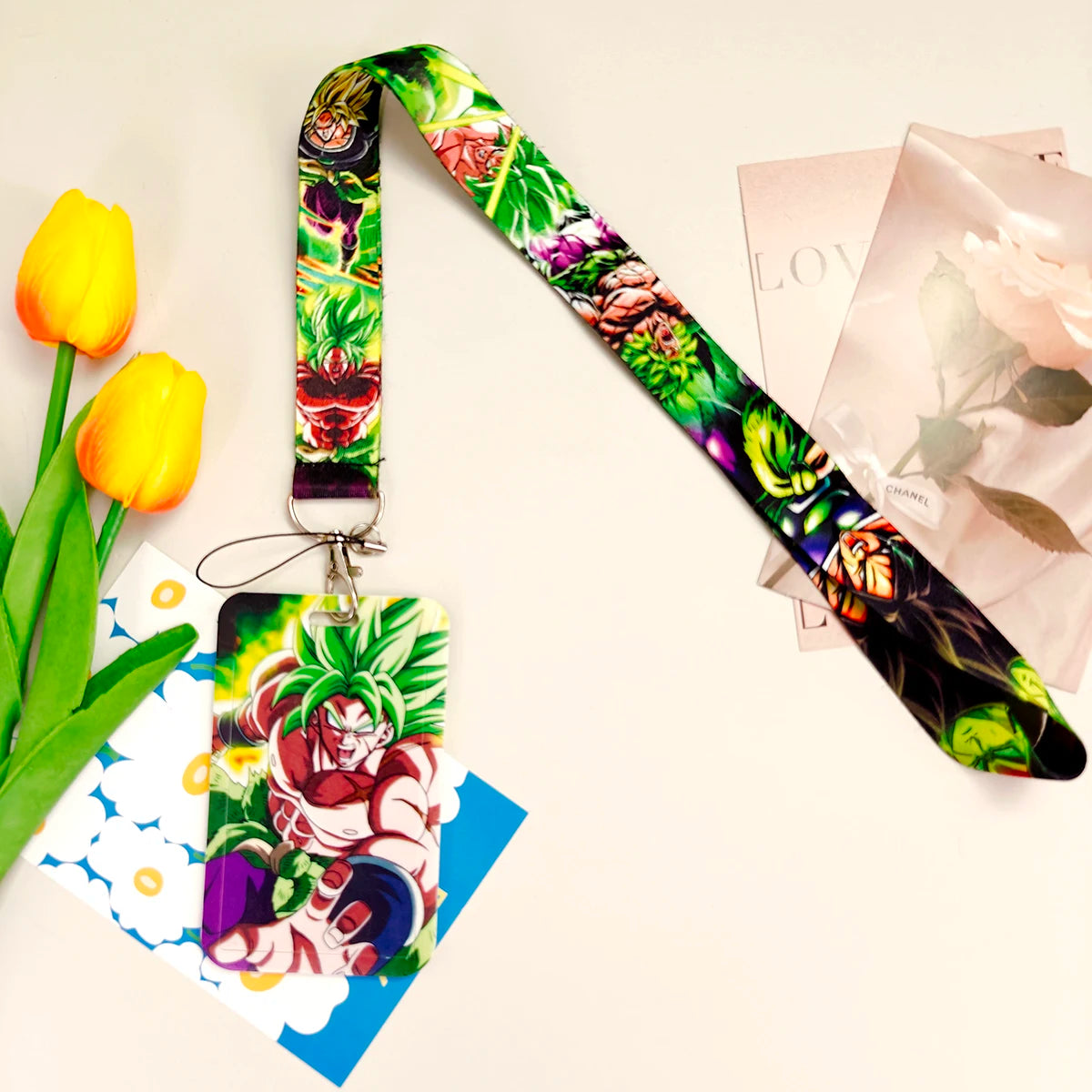 Japanese Anime Credential Holder Lanyard for Key, Card Badge, Gym Keychain Accessories