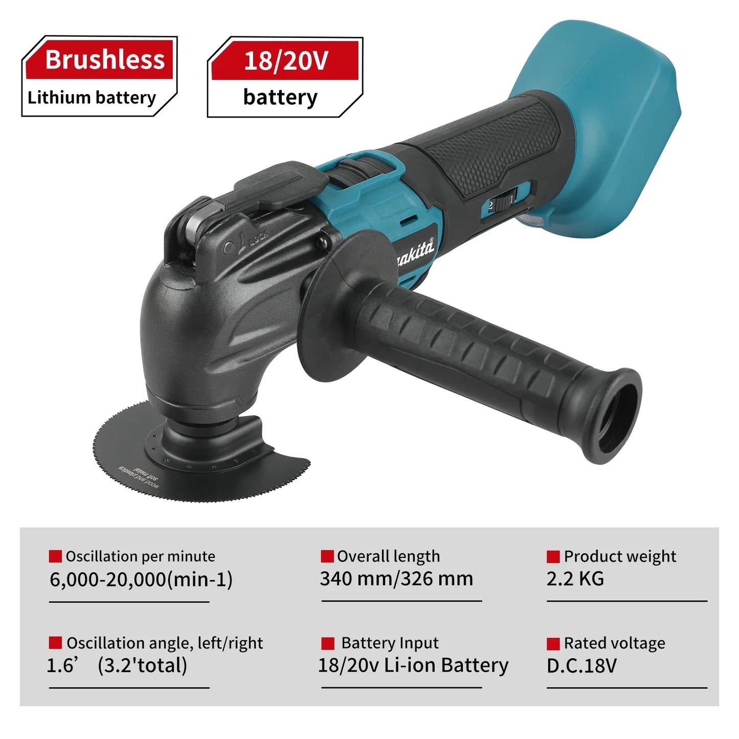 Makita 18V Brushless Quick-Release Oscillating Multi-Function Tool – Electric Trimmer Renovator