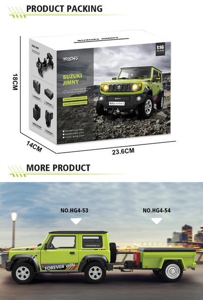 HG4-53 Pro Suzuki Jimny 1/16 Scale RC Car with Light, Sound & Smoke – 2.4G Remote Control Crawler