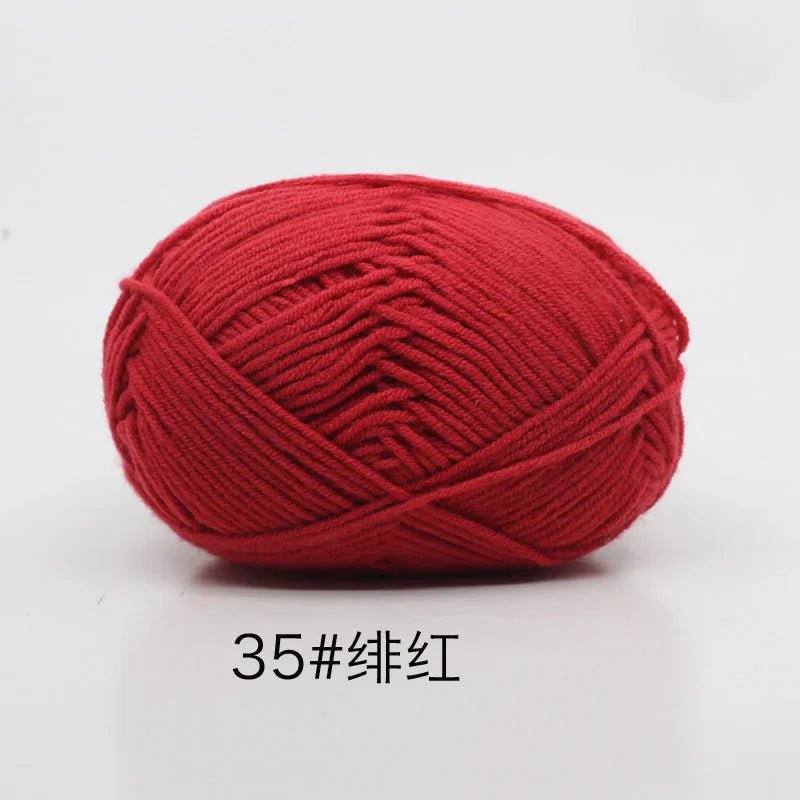 40-50g/Set 4ply Milk Cotton Knitting Yarn – Dyed Lanas for Crochet, Sweaters, Hats & Dolls, Affordable Craft Supplies