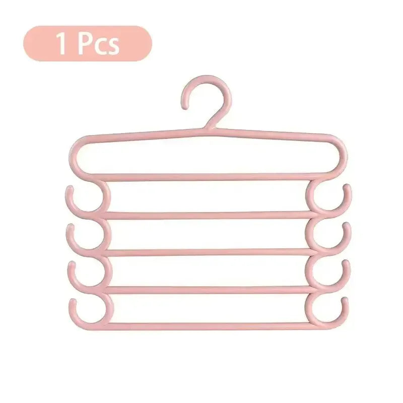 1/2/3pcs Multifunctional Pants Rack – Space-Saving 5-Layer Trousers Hanger for Closet & Clothes Storage