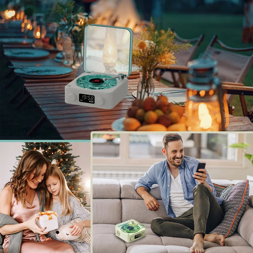 Mini Retro Bluetooth Speaker – Portable White Noise Subwoofer with RGB Lights, Sleep Aid, TF Card Support