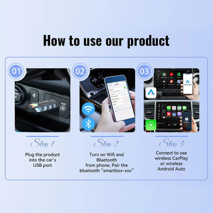 XUDA 2-in-1 Wireless CarPlay & Android Auto Mini Box — Plug & Play AI Adapter Compatible with 99% of Car Radios