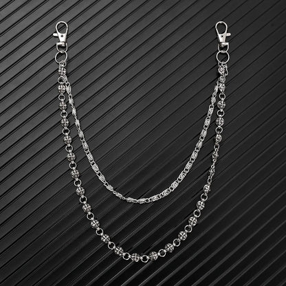 Harajuku Denim Hip Hop Chain - Personalized Punk Double-Layer Waist Chain for Unisex Streetwear
