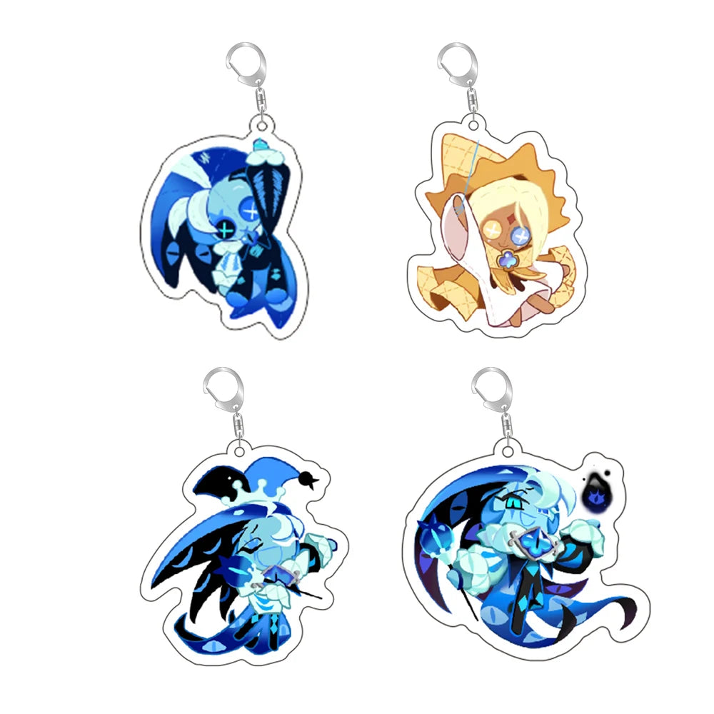 Cookie Chibis Keychain – Shadow, Milk & Pure Vanilla Bag Keyrings for Gamer Fans