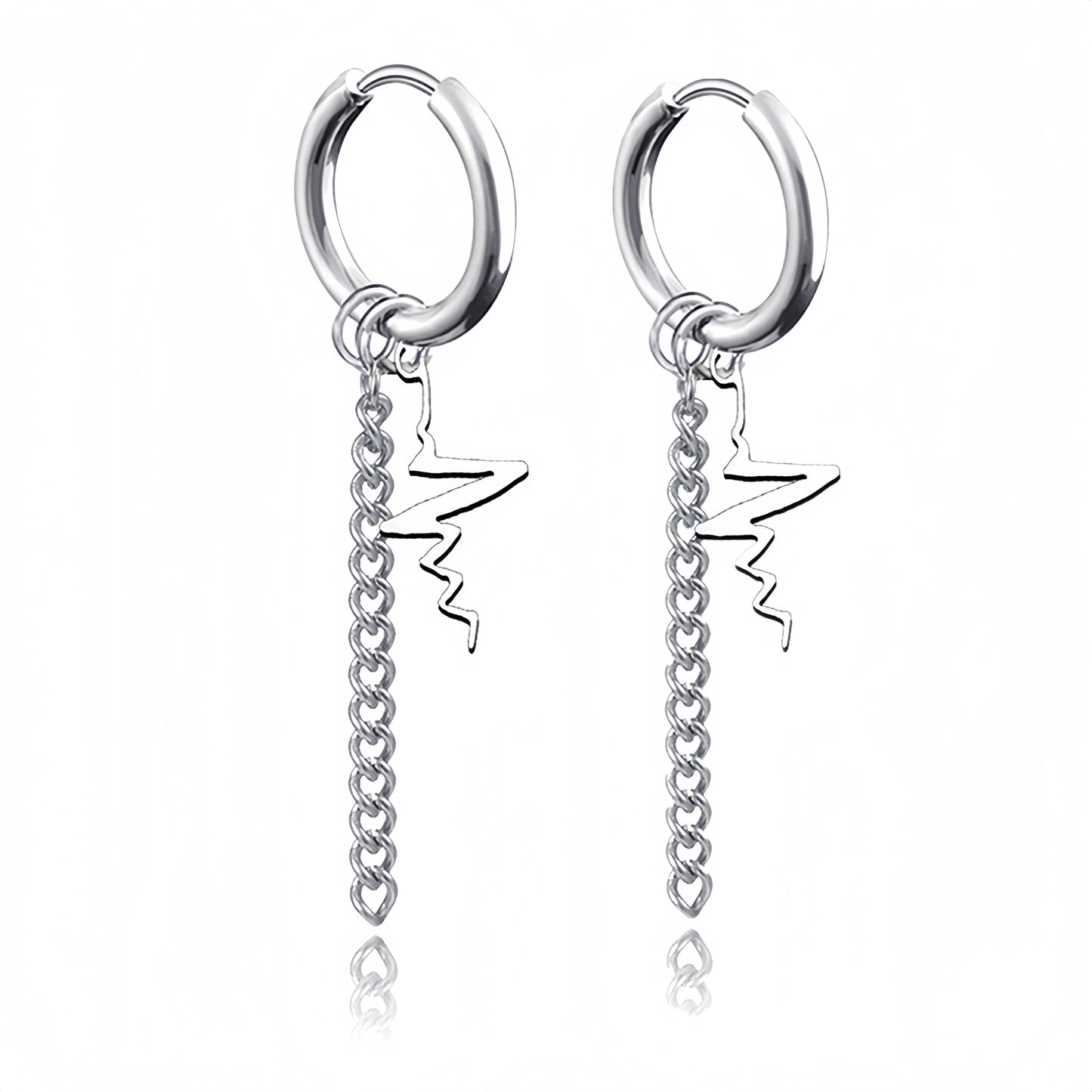 Long Hanging Cross & Leaf Hoop Earrings – Vintage Stainless Steel Hip Hop Unisex Jewelry Accessories