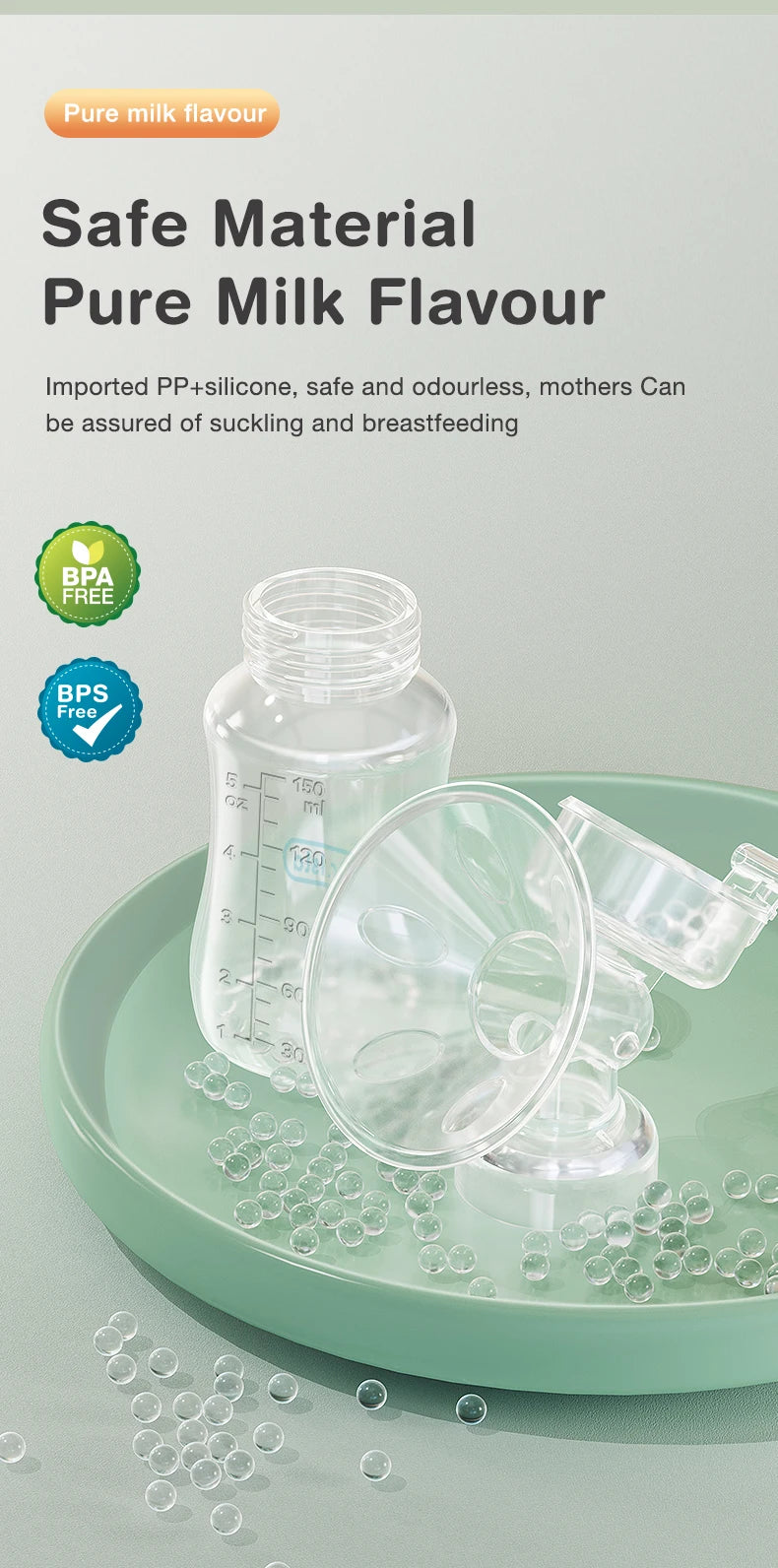 Dr.Isla Manual Breast Pump – BPA-Free Baby Nipple Suction Milk Feeding Bottle for Postpartum Care