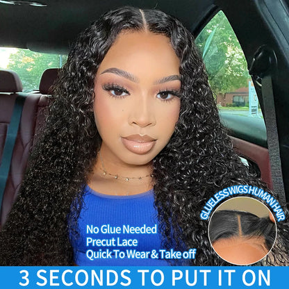 Xcurly Loose Deep Wave Glueless 5x5 Lace Closure Wig – 220% Density Pre-Plucked Transparent Human Hair Water Curly Wig