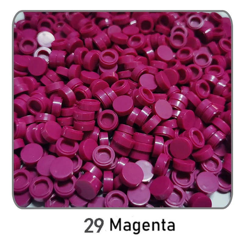 1000Pcs 1x1 Round Building Blocks Set - 52 Color DIY Creative Educational Bricks Compatible with 98138 Toy Kits for Kids