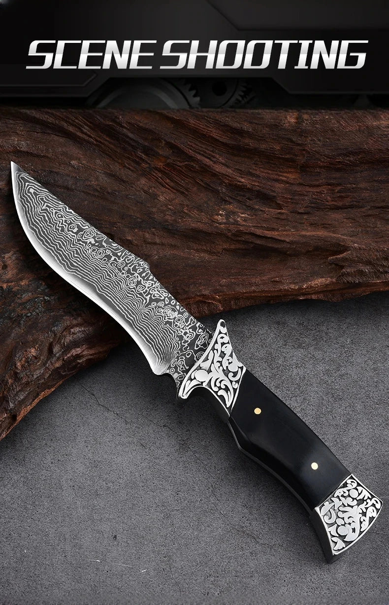 Portable Outdoor Knife – Sharp Straight Blade for Fishing, Camping, and Field Use