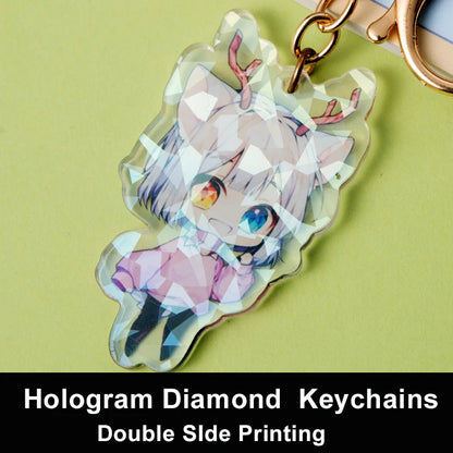 Custom Acrylic Keychain - Personalized Cartoon, Anime & Photo Hologram Clear Key Ring Gift