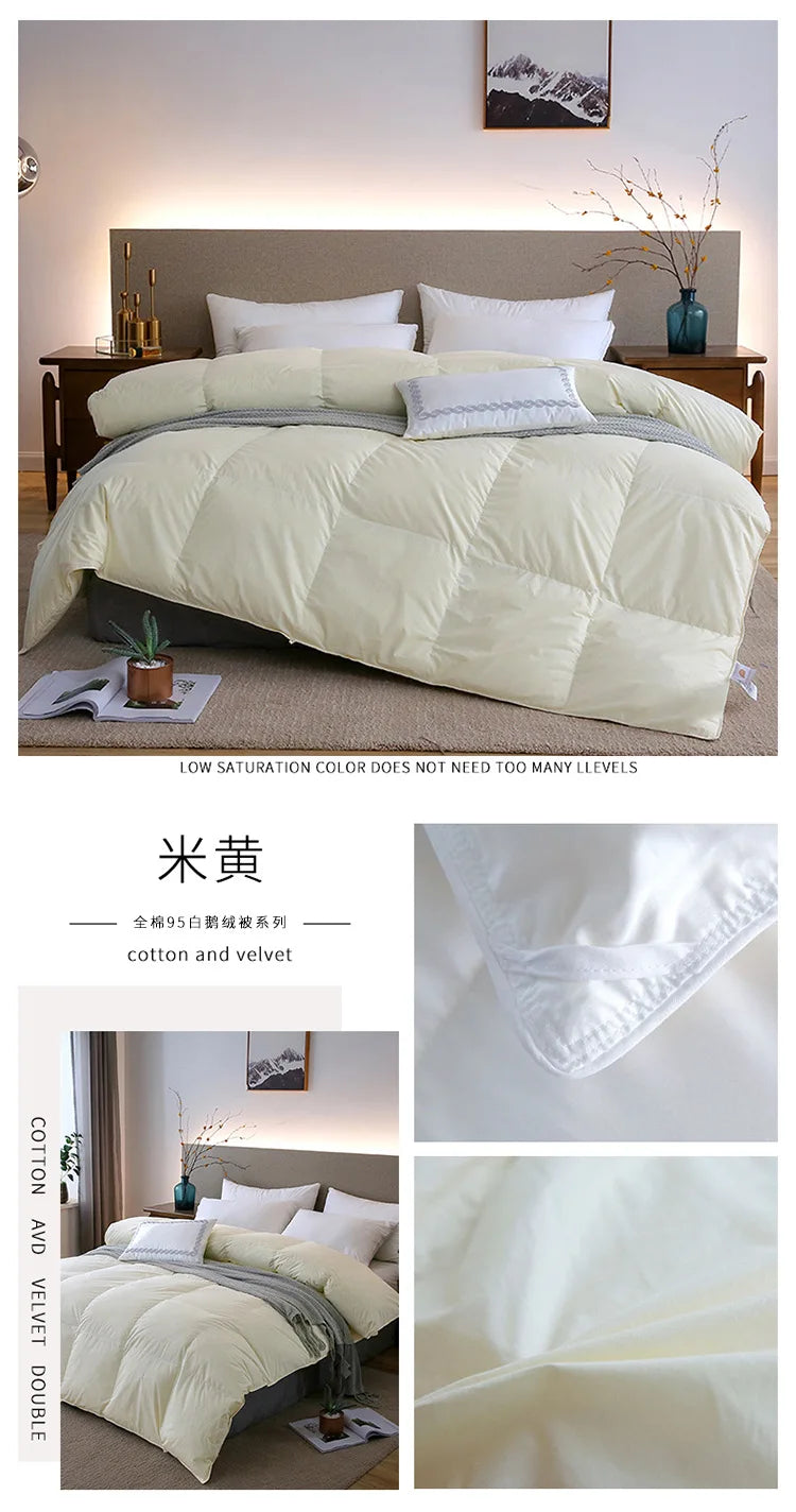 95% White Goose Down Duvet – Five-Star Hotel Quality, Warm Double or Single Goose Down Comforter