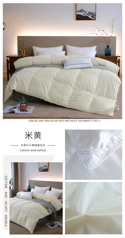 95% White Goose Down Duvet – Five-Star Hotel Quality, Warm Double or Single Goose Down Comforter