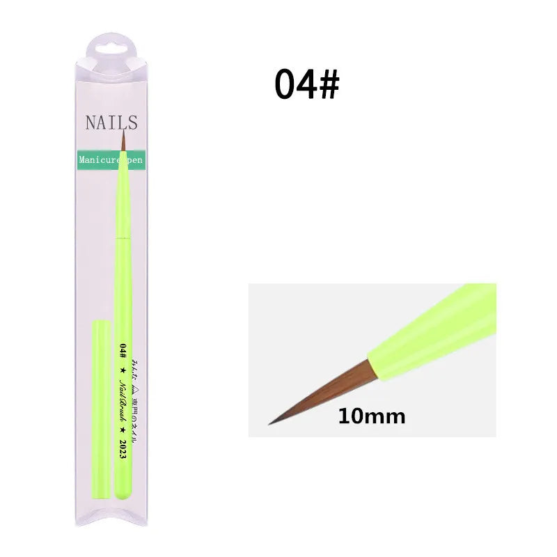 Green Nail Art Brush - Gel Polish, Acrylic, UV Extension & Nail Painting Detail Brush