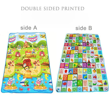 Double-Sided Baby Play Mat - Soft Animal-Themed Educational Rug for Toddler Crawling, Floor Play, and Sensory Activities