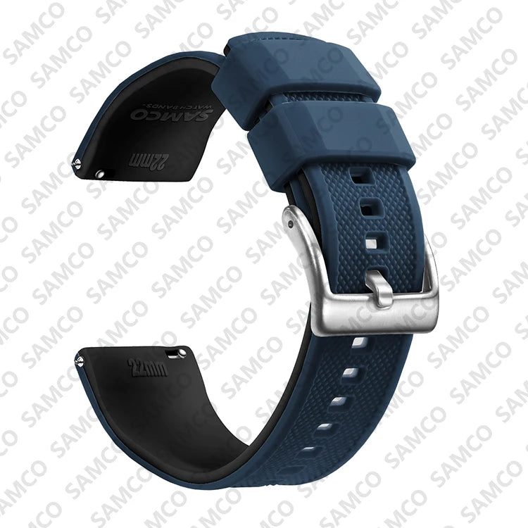 Premium Silicone Watch Band - Quick Release Rubber Replacement Strap for 18mm 20mm 22mm Watches