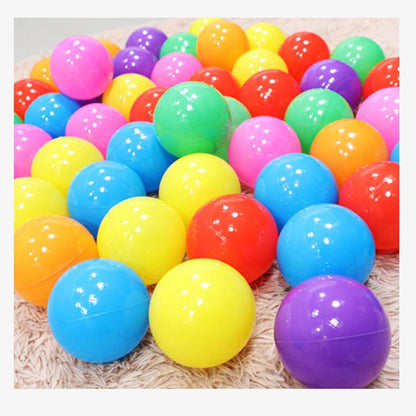 Colorful Baby Plastic Balls — Water Pool & Ocean Wave Balls with Basketball Hoop for Kids, Outdoor Tent Playhouse Toys