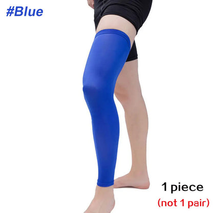Full Leg Compression Sleeve Sport Knee Sleeve with Anti-Slip Silicone Strips for Running, Basketball & Football Support Gear
