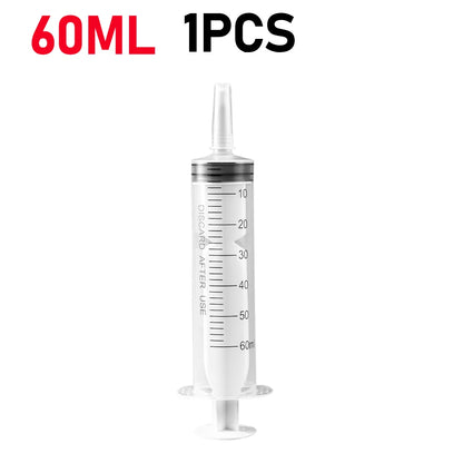 Plastic Measuring Syringe - 20ml, 60ml, and 100ml Needle-Free Liquid, Nutrient, Oil, and Pet Feeding Tool