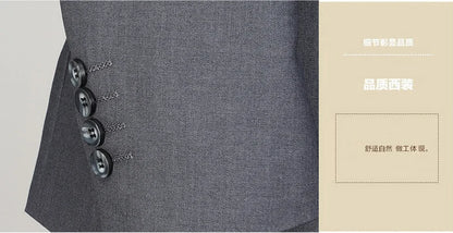 2023 Men’s Two-Button Wedding Suit — Korean Slim Fit Fashion Business Formal Two-Piece Set (Blazer + Trousers)