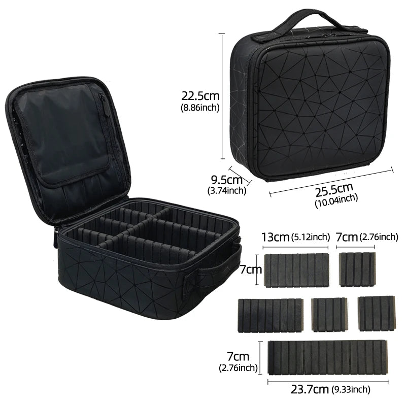 New PU Leather Cosmetic Bag for Women – Multi-Functional Portable Travel Makeup Storage Case