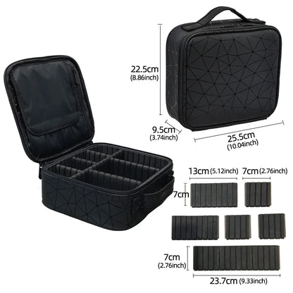 New PU Leather Cosmetic Bag for Women – Multi-Functional Portable Travel Makeup Storage Case