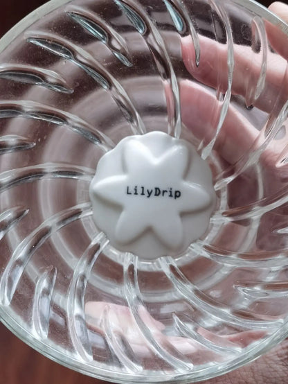 Lilydrip Ceramic Lotos Pour Over Coffee Dripper – Wave Filter Brewer Assistant Compatible with Conical Paper Filters