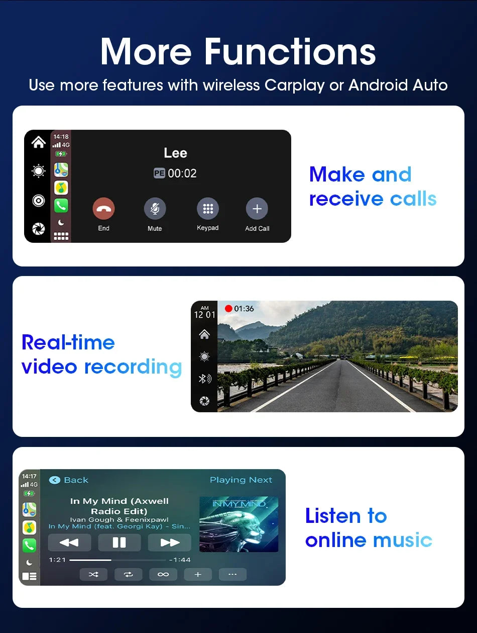 7-Inch Motorcycle GPS Navigation with Wireless Apple CarPlay & Android Auto – Waterproof Touchscreen Display, BT Connectivity, IPX7