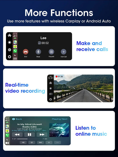 7-Inch Motorcycle GPS Navigation with Wireless Apple CarPlay & Android Auto – Waterproof Touchscreen Display, BT Connectivity, IPX7