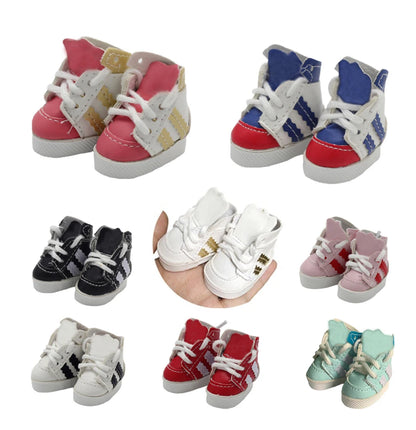 Labubu Doll Sneakers (4x1.8cm) - Shoes for 17cm Macaron Plush, 15cm EXO Cotton, & 1/6 BJD Dolls Accessories