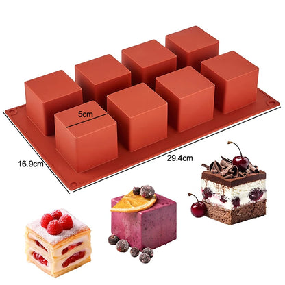 3D Silicone Pastry Mold — French Dessert, Mousse & Cake Baking Pan for Chocolate, Candles, Soap, Fondant, DIY Cake Decoration Tools