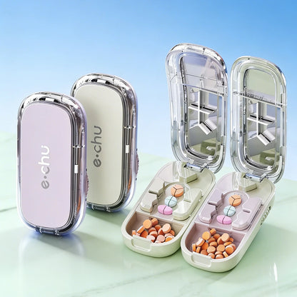 Portable Pill Splitter - Precise Pill Cutter for Even Halves, Thirds & Quarters