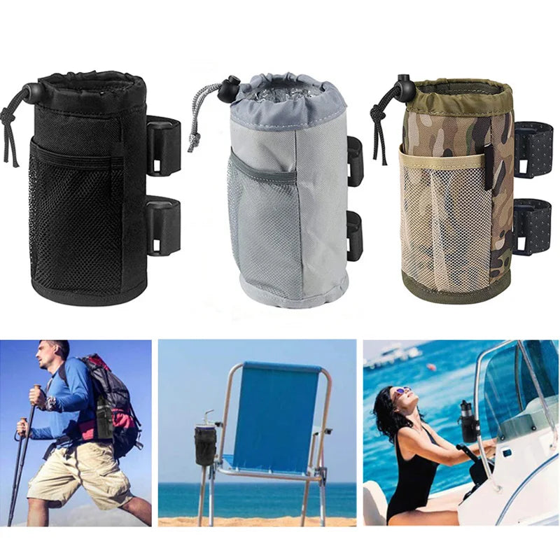 Water Bottle Pouch – Drawstring Insulated Thermal Holder Bag for Cups, Kettles, Bike Storage Pocket