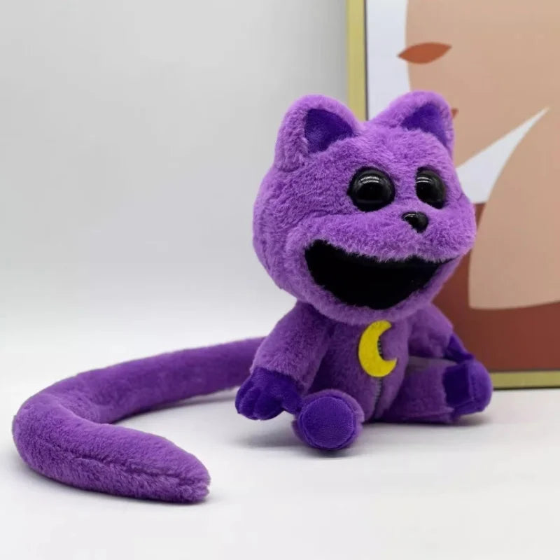 Smiling Animal Anime Plush Toy – Horror Cat Doll, Soft Cartoon Plush for Festival Decoration & Gift