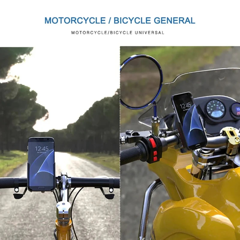 Aluminium Alloy Shockproof Mobile Phone Holder – Motorbike & Electric Car Navigation Mount for Riding & Delivery