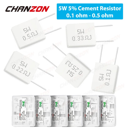 10Pcs Ceramic Wirewound Resistor Set (5W/10W/20W) – Cement Power Resistors Assortment 0.1Ω–20KΩ for Electronics, Circuit & Repair Use